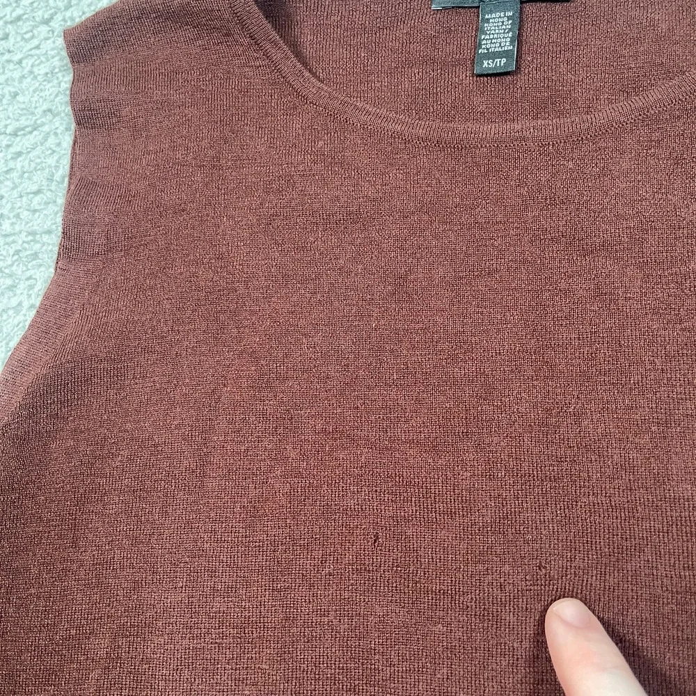 Eileen Fisher Tank Top Womens XS Brown Italian Superfine Merino Wool Cozy Soft - Picture 6 of 10